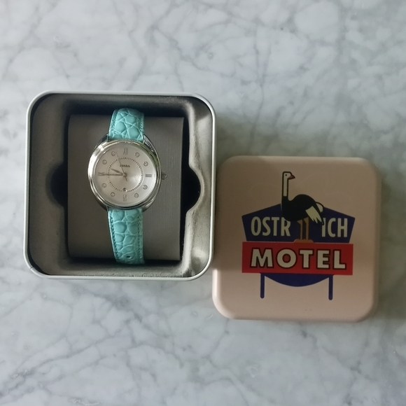 🌼 NWT Fossil turquoise leather watch - Picture 5 of 6